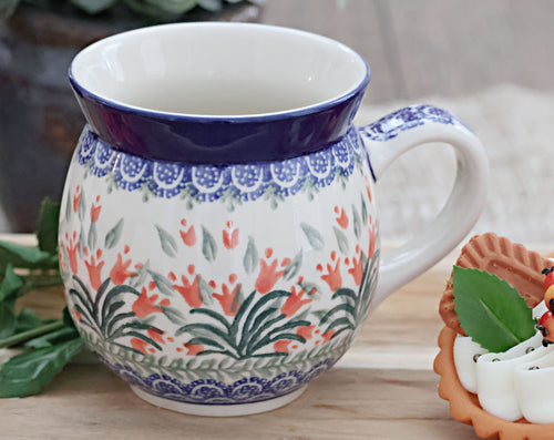 Spring Tulip Bubble Mug Polish Pottery