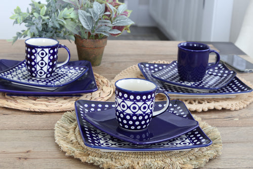 Cobalt Plain Coffee Mug Polish Pottery