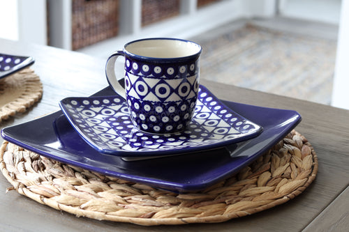 Xandra Square Dessert Plate Polish Pottery