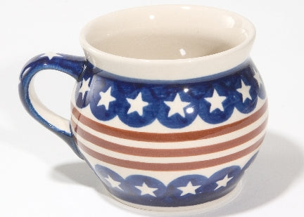 Stars & Stripes Bell Shaped Mug Polish Pottery