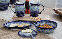 Seaside Swirl Beer Mug Set Polish Pottery