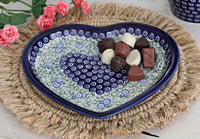 Seaside Swirl Heart Plate Polish Pottery