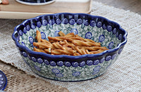 Seaside Swirl Medium Scallop Bowl Polish Pottery