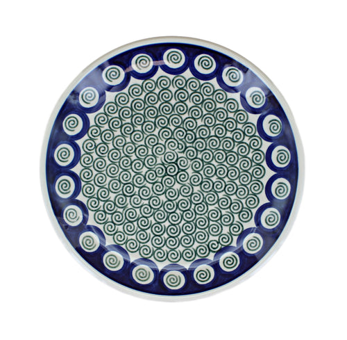 Peacock Swirl Dessert Plate Polish Pottery