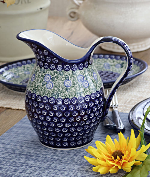 Seaside Swirl Pitcher Polish Pottery
