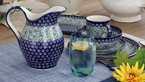 Seaside Swirl Pitcher Polish Pottery