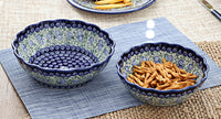 Seaside Swirl Large Scallop Bowl Polish Pottery