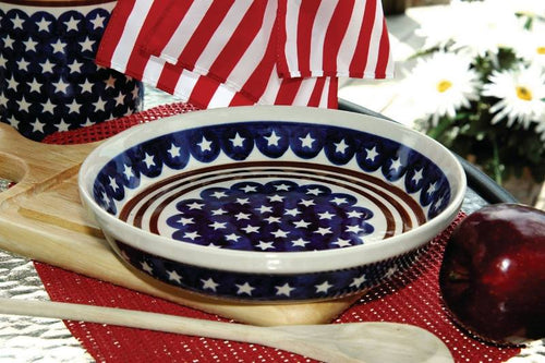 Stars & Stripes Pie Plate Polish Pottery
