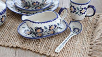 Sunflower Gravy Boat & Ladle Polish Pottery