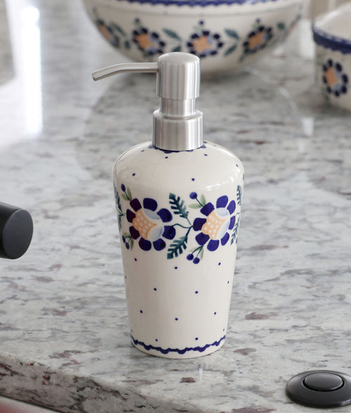Sunflower Soap Dispenser Polish Pottery