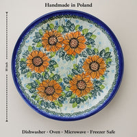 Sunflower Splendor Dinner Plate Polish Pottery