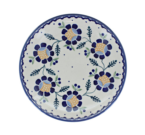 Sunflower Dessert Plate Polish Pottery