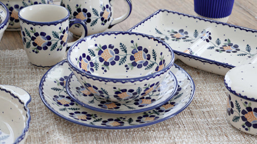 Sunflower Cereal/Soup Bowl Polish Pottery