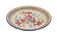 Polish Pottery Red Daisy Saucer