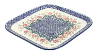 Polish Pottery Garden Bouquet Large Square Plate