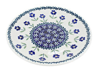 Polish Pottery Blue Daisy Dessert Plate