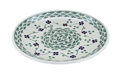 Sage Floral Dessert Plate