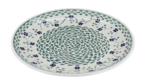 Polish Pottery Sage Floral Dinner Plate