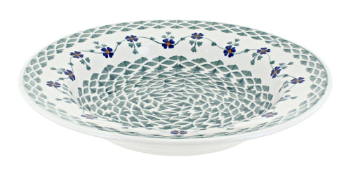 Polish Pottery Sage Floral Soup Plate