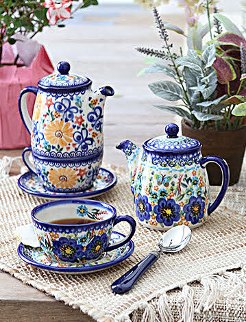 Butterfly Tea For One Polish Pottery
