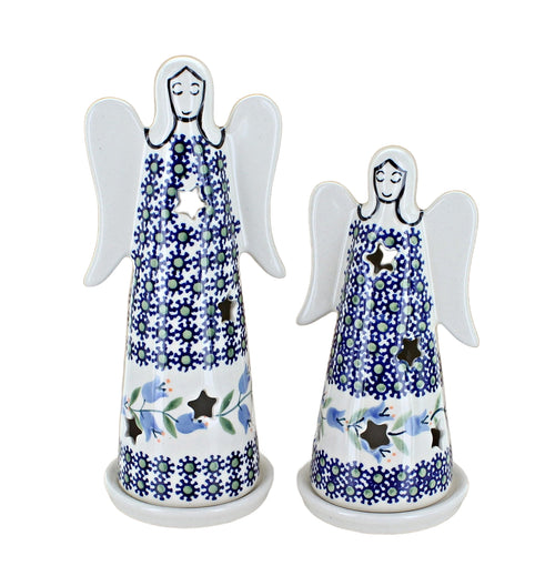 Tulip Angel Luminary Set Polish Pottery