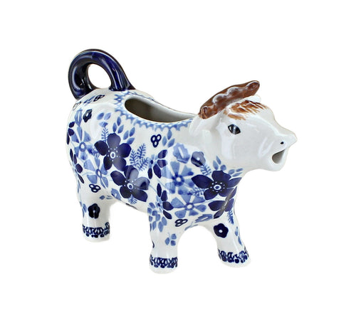 Vintage Blue Daisy Cow Creamer