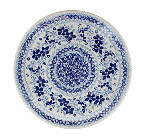 Vintage Blue Daisy Dinner Plate Polish Pottery