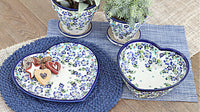 Vintage Violet Large Heart Bowl Polish Pottery