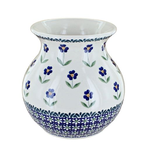Polish Pottery Blue Daisy Medium Vase