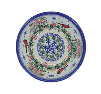 Winter Cardinal Cereal/Soup Bowl Polish Pottery