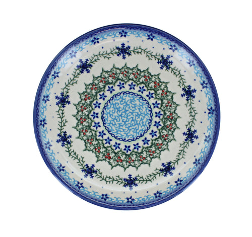 Winter Celebration Dessert Plate Polish Pottery