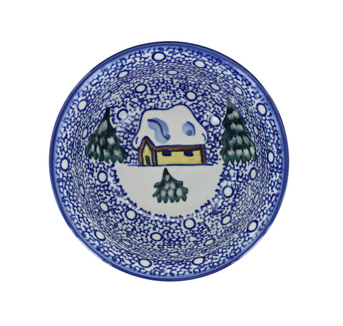 Winter Forest Cereal/Soup Bowl Polish Pottery