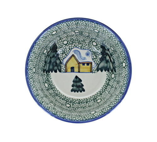 Winter Forest Cereal Bowl - Green Polish Pottery