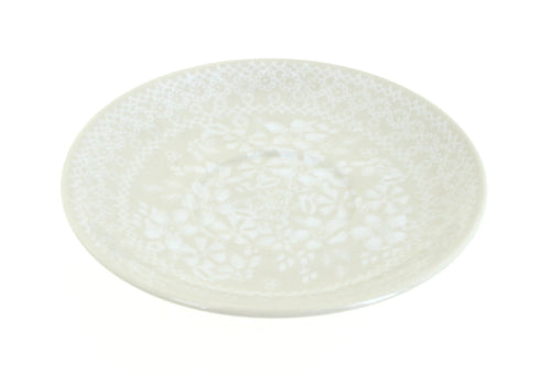 Polish Pottery White Lace Saucer