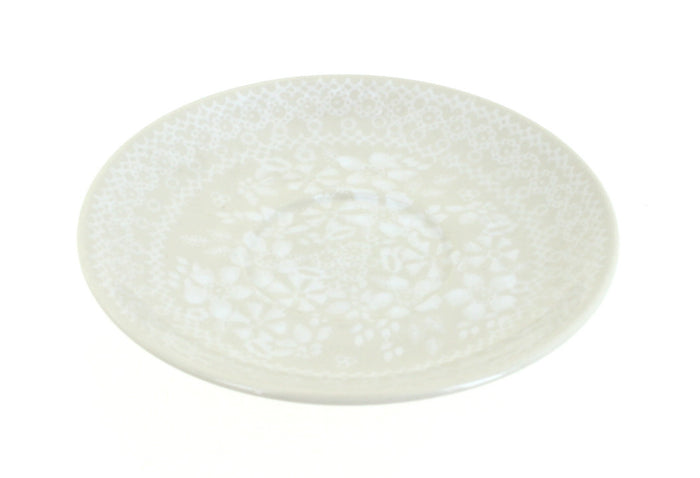 Polish Pottery White Lace Saucer