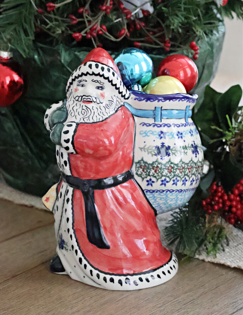Winter Celebration Santa Claus Polish Pottery