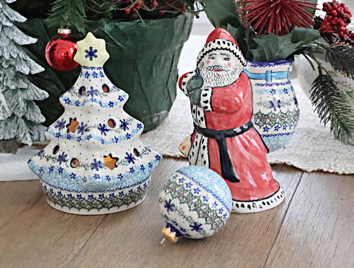 Winter Celebration Christmas Tree Luminary Polish Pottery