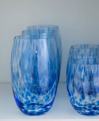 Cobalt Confetti Water Glass Set Polish Pottery