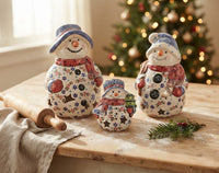Winter Bouquet Snowman Luminary Set