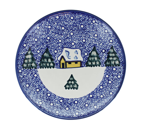 Winter Forest Dinner Plate Polish Pottery