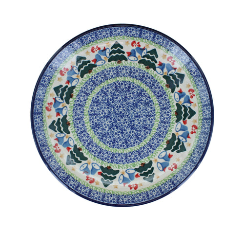 Winter Bells Dessert Plate Polish Pottery