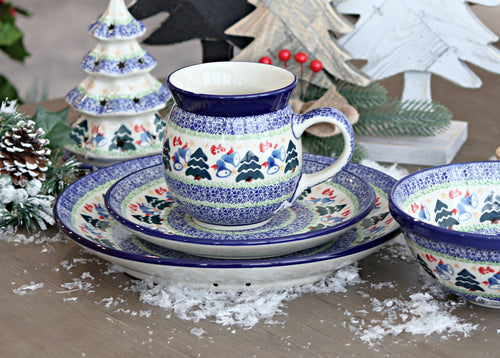 Winter Bells Cereal/Soup Bowl Polish Pottery