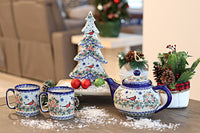 Winter Cardinal Coffee Mug Polish Pottery