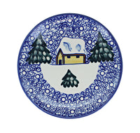 Winter Forest Dessert Plate Polish Pottery