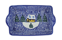 Winter Forest Loaf Baker with Handles Polish Pottery