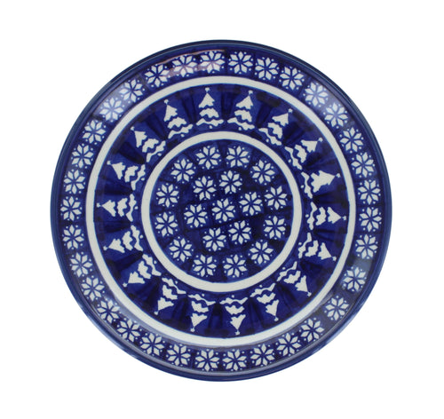 Winter Nights Dessert Plate Polish Pottery