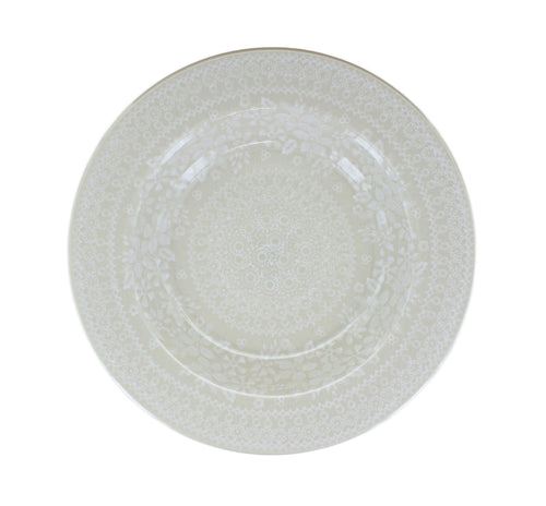 White Lace Soup Plate Polish Pottery