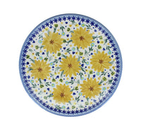 Yellow Daisy Dessert Plate Polish Pottery