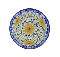 Yellow Daisy Dessert Bowl Polish Pottery