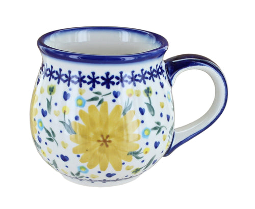 Polish Pottery Yellow Daisy Bubble Mug